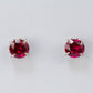 S925 Silver Ruby Stud Earrings, Elegant Versatile Trendy - Photo 2