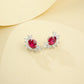 925 Sterling Silver Lab Pigeon Blood Ruby Sunflower Stud Earrings, French Vintage Birthday for Women - Photo 3
