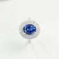 925 Sterling Silver Lab Sapphire Diamond Ring, Minimalist for Women - Photo 6