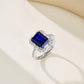 S925 Sterling Silver Lab Sapphire Ring Adjustable, Premium Ring Gift - Photo 3