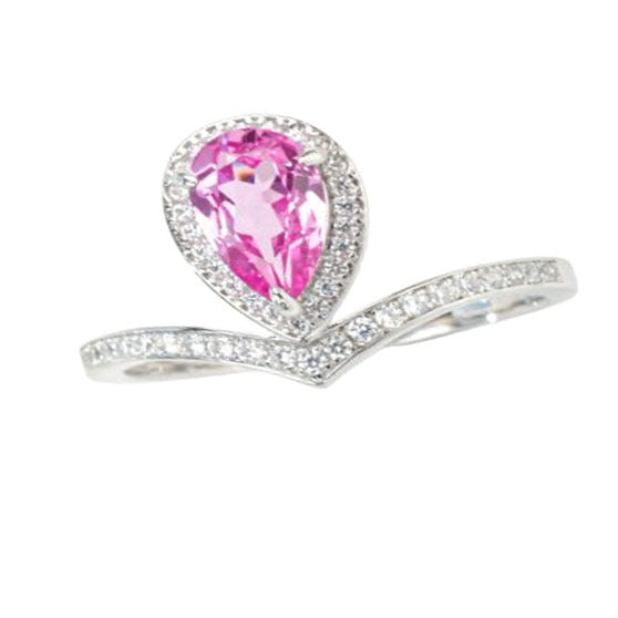 925 Sterling Silver Lab Padparadscha Ring, Anniversary Gift - Photo 1
