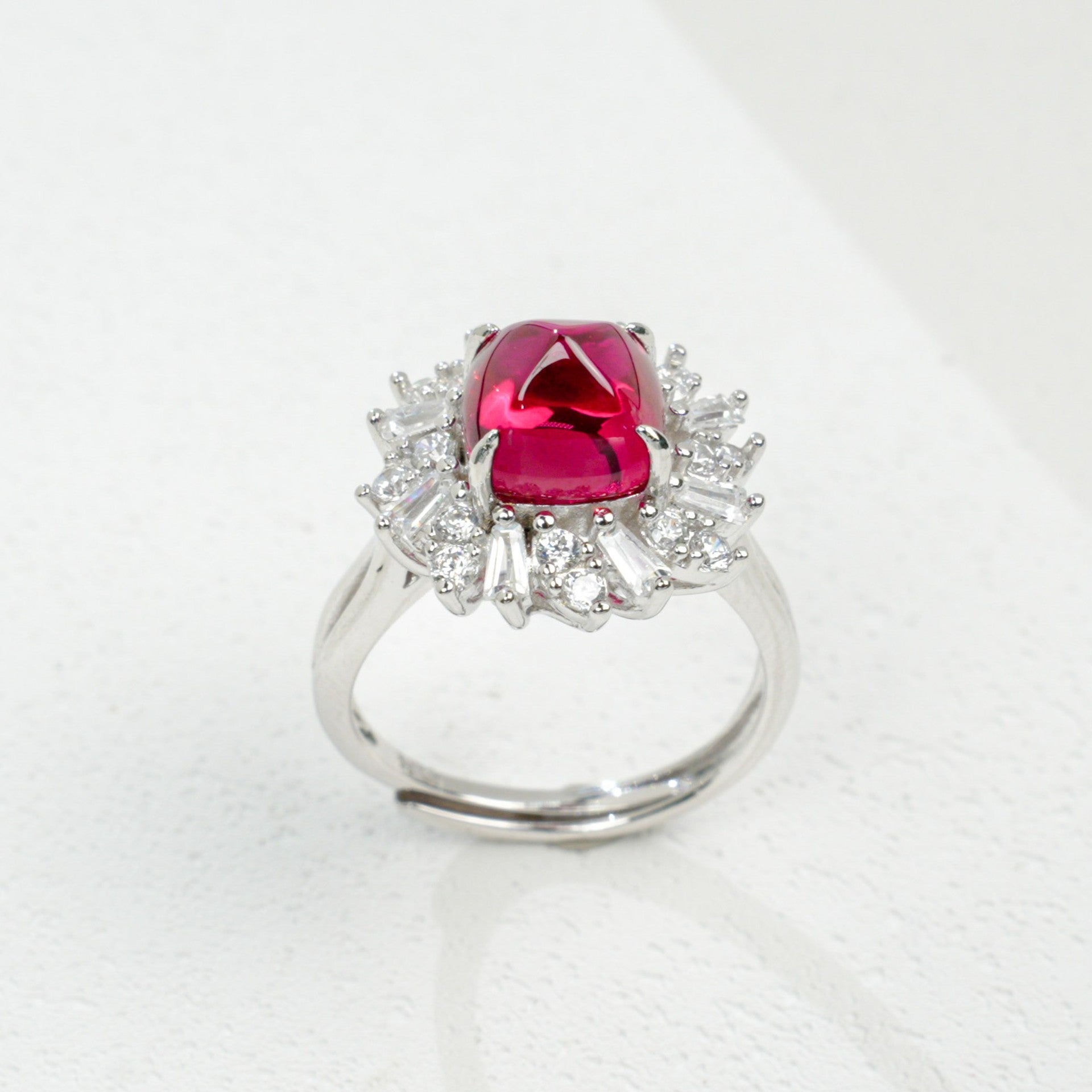 925 Sterling Silver Lab Ruby Ring for Women, Vintage Premium - Photo 6