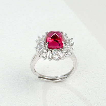 925 Sterling Silver Lab Ruby Ring for Women, Vintage Premium - Photo 6
