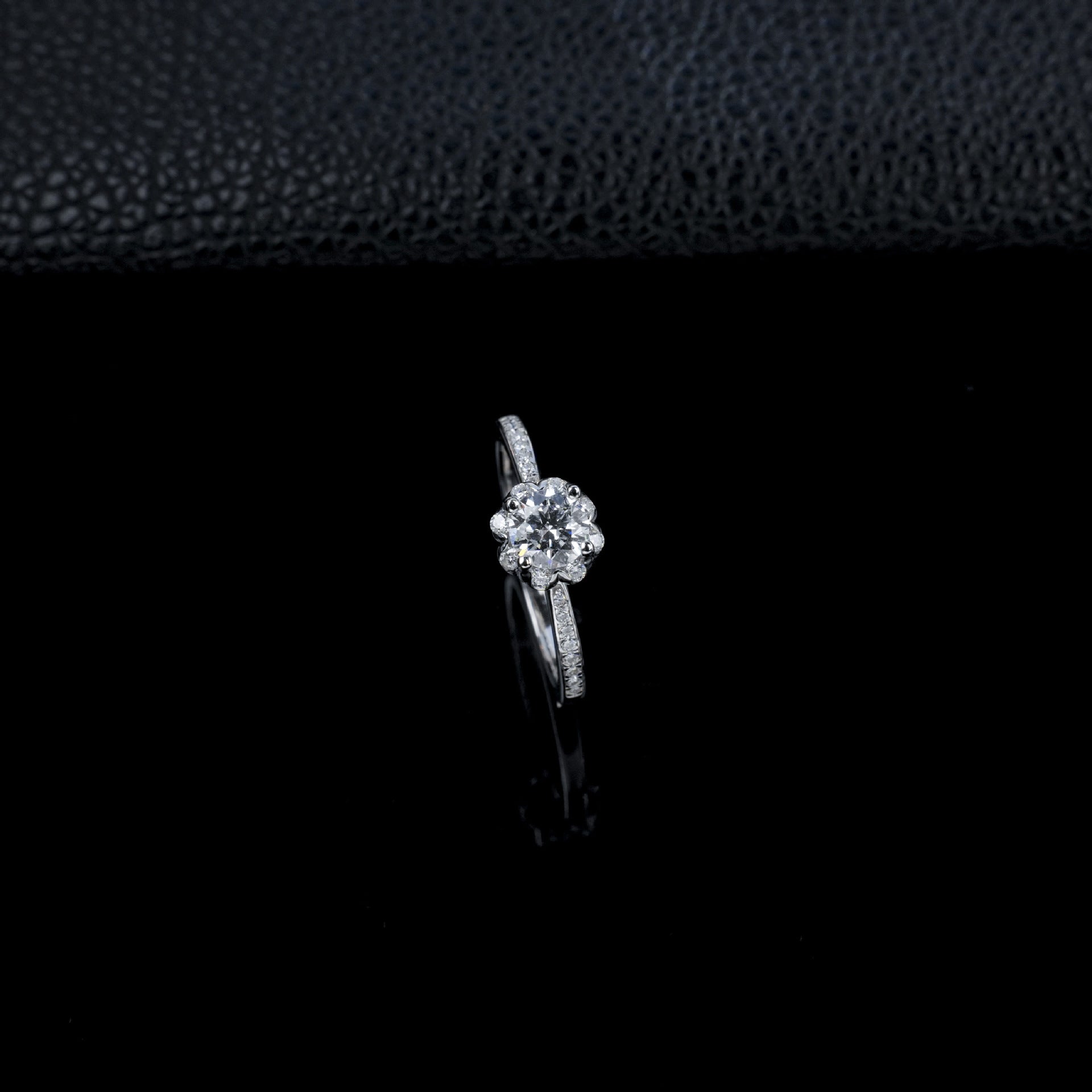 S925 Silver Lab Diamond Ring, Classic Full Diamond - Photo 2
