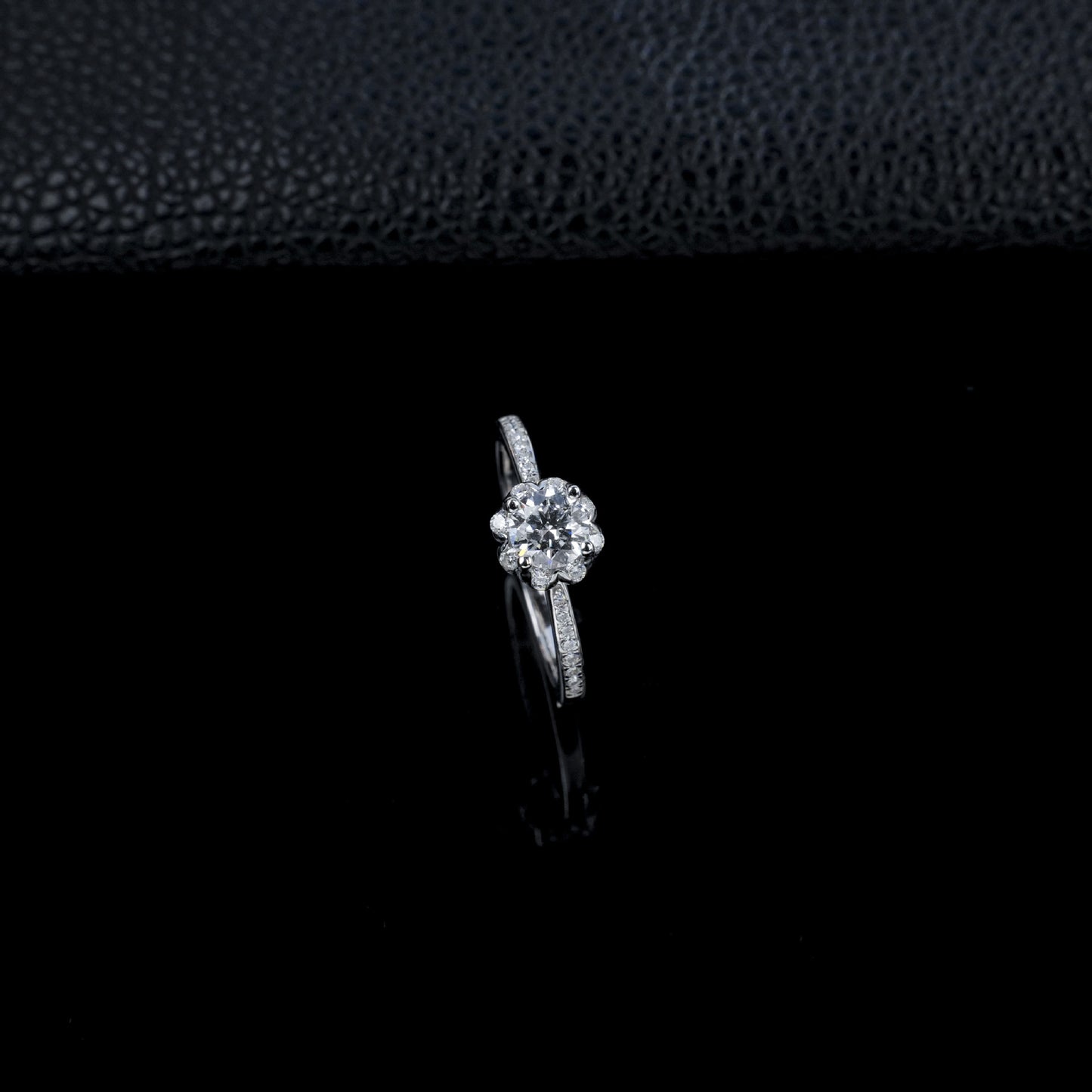 S925 Silver Lab Diamond Ring, Classic Full Diamond - Photo 2