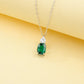 S925 Sterling Silver Lab Emerald Choker Necklace - Photo 3
