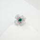 S925 Sterling Silver Gemstone Flower Ring, Designer Versatile Premium - Photo 3