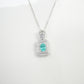 925 Sterling Silver Paraiba Green Garnet Necklace for Women, Minimalist Premium - Photo 1