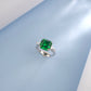 925 Sterling Silver Green Garnet Emerald Ring, Vintage Engagement Versatile - Photo 4