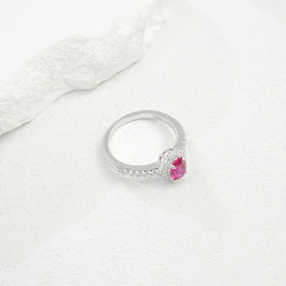 925 Sterling Silver Lab Ruby Ring for Women, Versatile - Photo 4