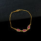 S925 Sterling Silver Lab Pigeon Blood Ruby Gourd Enamel Sparkly Bracelet, Versatile - Photo 3
