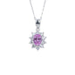 Lab Padparadscha Pink Sapphire Necklace 925 Silver, Sparkling Red Premium - Photo 5