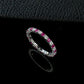 S925 Sterling Silver Lab Ruby Full-Eternity Pave Ring - Photo 2