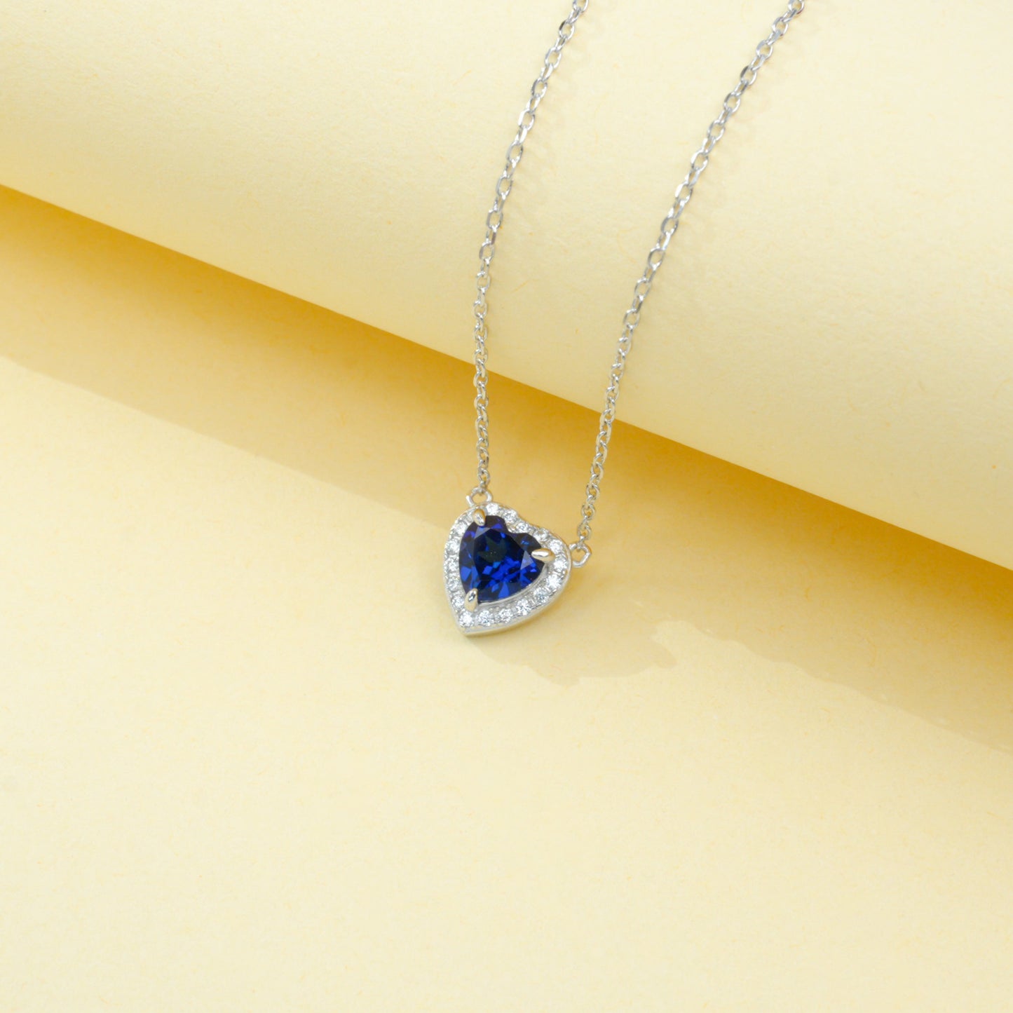 925 Sterling Silver Lab Sapphire Pave Choker Necklace, Premium for Women - Photo 3