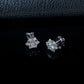 S925 Silver Snowflake Diamond Stud Earrings, Full Diamond Flower - Photo 3