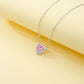 S925 Sterling Silver Lab Gemstone Heart Pave Choker Necklace, Premium for Women - Photo 3