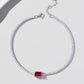 925 Silver Ruby Bracelet Elegant Women's - Photo 2