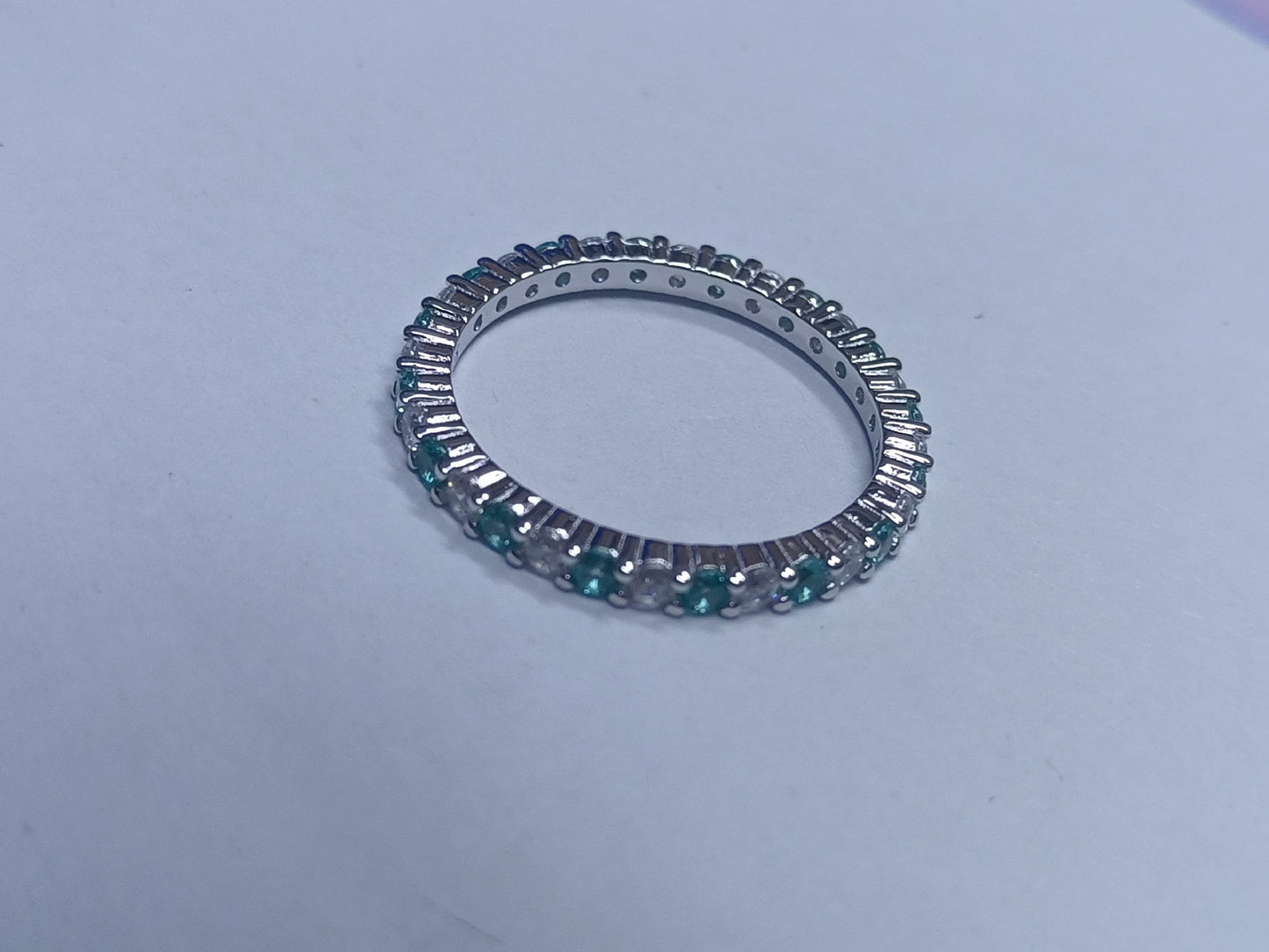 Ring Blue Red Yellow S925 Silver Fine Pave Diamond, Premium Simple Unique - Photo 7