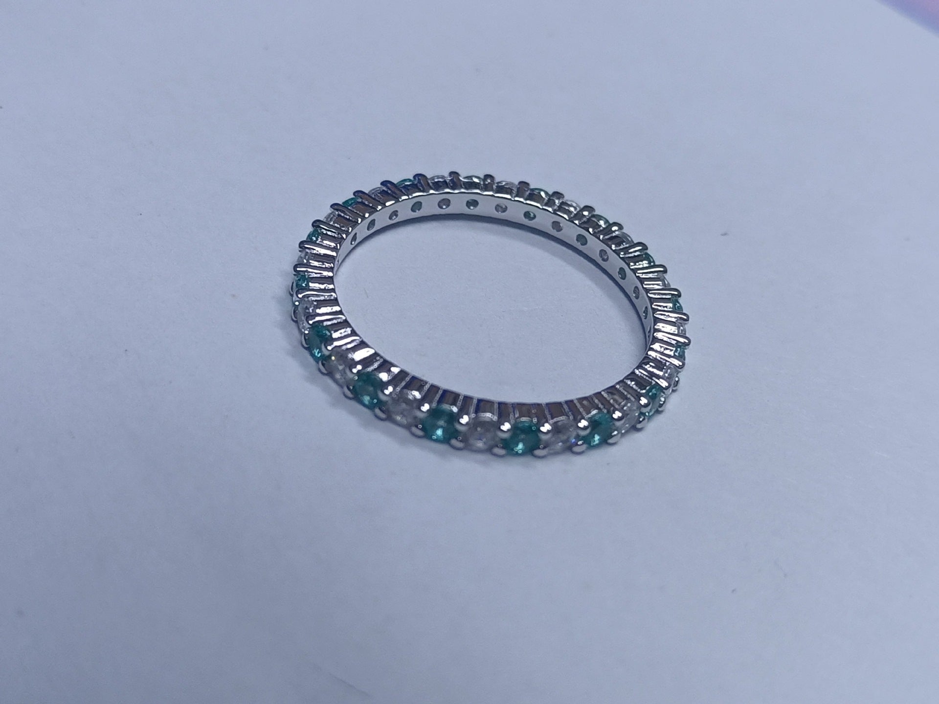 Ring Blue Red Yellow S925 Silver Fine Pave Diamond, Premium Simple Unique - Photo 7