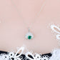 925 Sterling Silver 18K Gold-Plated Lab Emerald Pendant Necklace for Women, Elegant - Photo 1