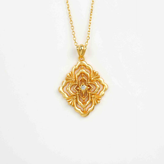 925 Sterling Silver Gold Pendant Choker Necklace, Vintage Gift - Photo 5