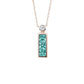 S925 Silver Rose Gold Step-Cut Lab Paraiba Tsavorite Pendant, Single Diamond Accent - Photo 5
