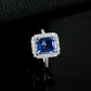 S925 Silver Lab Cornflower Sapphire Cut Halo, Versatile Women's Ring - Photo 3