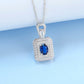 S925 Sterling Silver Lab Sapphire Choker Necklace for Women, Premium Versatile - Photo 2