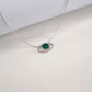925 Sterling Silver Lab Emerald Evil Eye Pendant Choker, Premium for Women - Photo 4