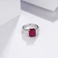 Bold Lab coloured Gemstone Ring S925 Silver, Lab Green Gemstone - Photo 4