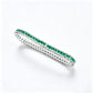 S925 Silver Step-Cut Lab Emerald Double-Side Dense-Set Bracelet, Jewellery - Photo 5