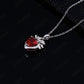 S925 Sterling Silver Fireworks Heart Ruby Pendant Necklace, Sweet-Edgy Design Choker - Photo 4