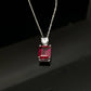 Lab Ruby Necklace S925 Silver Diamond Sugarloaf, Premium - Photo 4