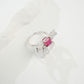 S925 Silver Full Diamond Bow Ruby Ring Adjustable, Design - Photo 4