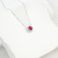 S925 Sterling Silver Lab Ruby Round Pave Choker Necklace, Versatile for Women - Photo 2