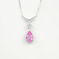 925 Sterling Silver Lab Padparadscha Necklace for Women, Premium Minimalist Versatile - Photo 5