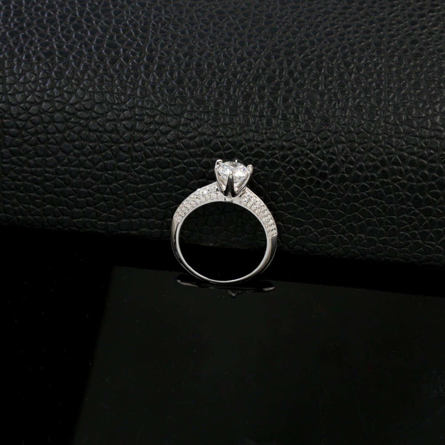 1-Carat S925 Sterling Silver Lab Diamond Six-Prong Ring, Classic Engagement Gift for Women - Photo 4