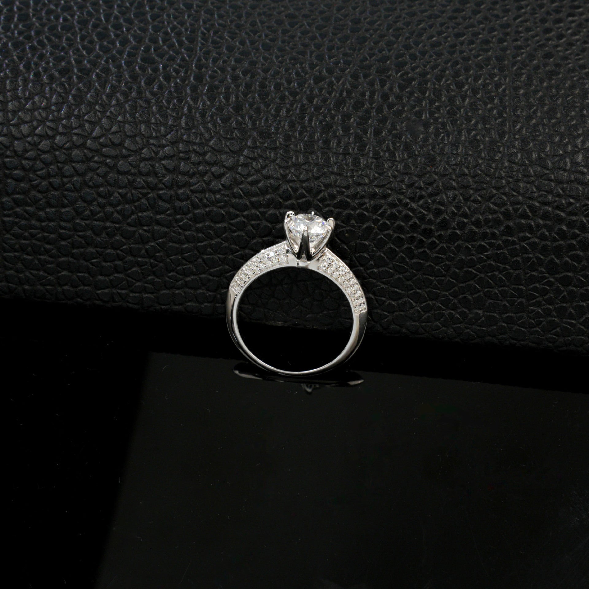1-Carat S925 Sterling Silver Lab Diamond Six-Prong Ring, Classic Engagement Gift for Women - Photo 4