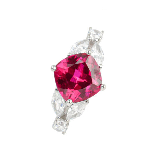 S925 Sterling Silver Lab Ruby Ring for Women, Versatile Designer - Photo 1