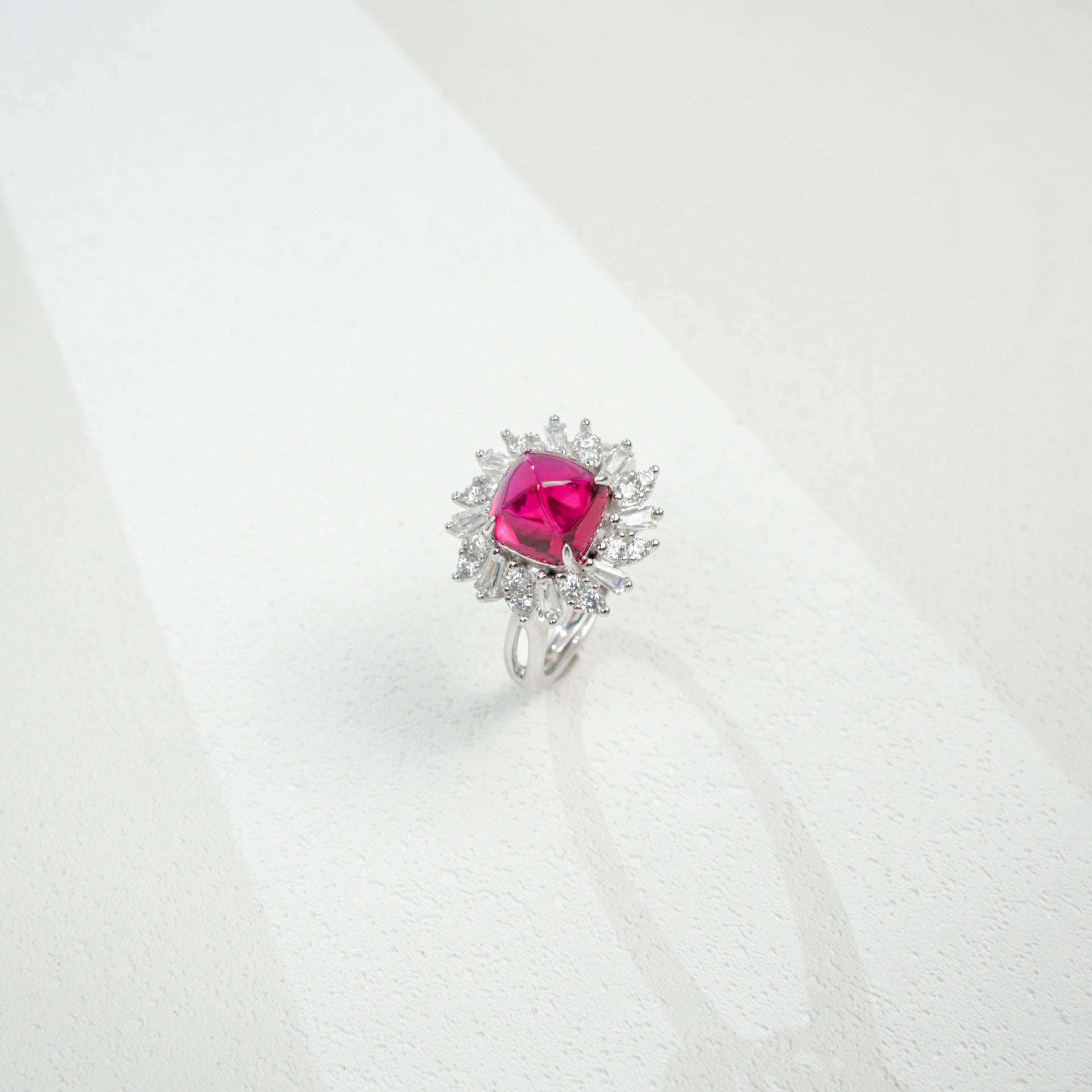 925 Sterling Silver Lab Ruby Ring for Women, Vintage Premium - Photo 4