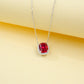 S925 Sterling Silver Lab Ruby Pendant Necklace, for Women - Photo 4