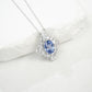 S925 Sterling Silver Lab Sapphire Necklace for Women, Minimalist Versatile Premium - Photo 5