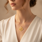 Botanical Medallion Diamond-Hang Gold Pendant — Square Wear Shot