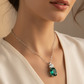 Lab Emerald Two-Stone Pendant — AI Wear Shot