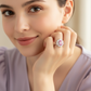 Lab Pink Diamond Floral Cluster Ring — Lifestyle Portrait Wear Shot