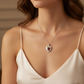 Lab Ruby Heart Pendant Necklace — Wear Shot